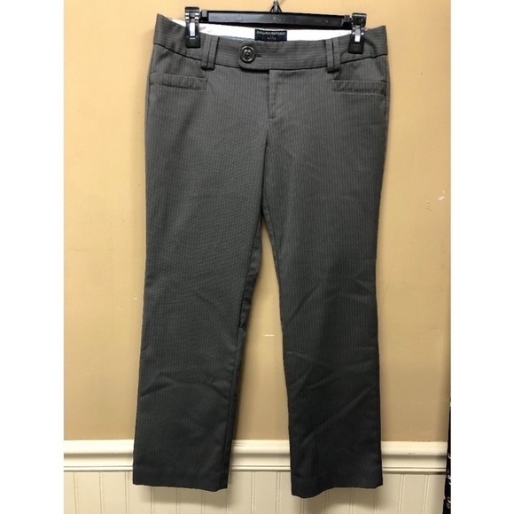 Banana Republic Factory Petite 6 Dress Pants Cropped Length Gray Striped - Picture 1 of 5
